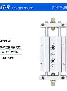 双轴双杆双出滑台气h缸STMS16/20/25X25/50/75/100X125/150X200-S