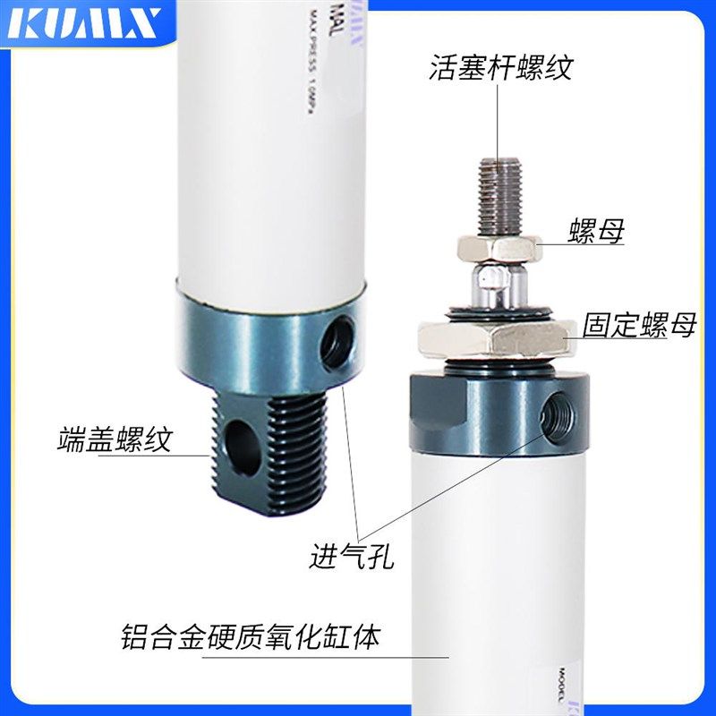 铝合金迷你气缸32缸h径MAL32*25X50X75X100X125X150X200X250X300C