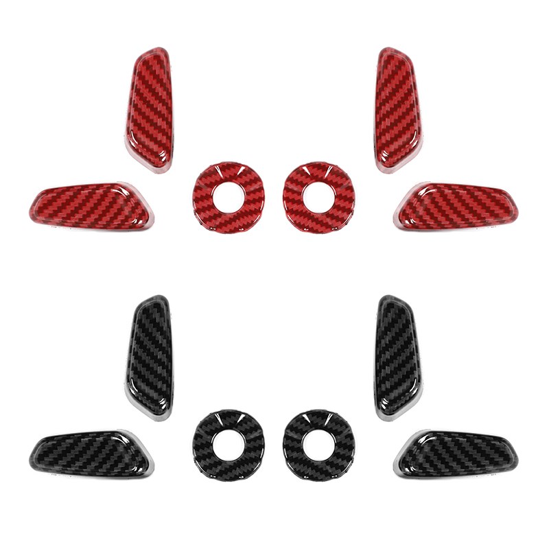 适用15-25款福特猛禽F150内饰改装电动座椅调节U碳纤纹装饰盖配件