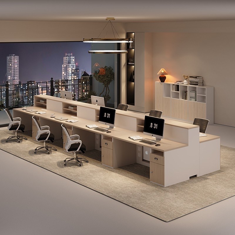 办公桌椅组合简约l时尚6人位屏风工位办公桌现代办公室职员办公桌