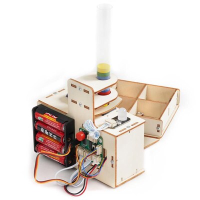 颜色识别自动分拣智能分拣系统教具手工制作材料包小发.明创客比