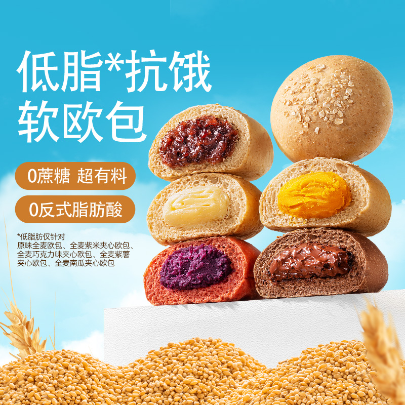 三只松鼠_全麦欧包1kg夹心面包