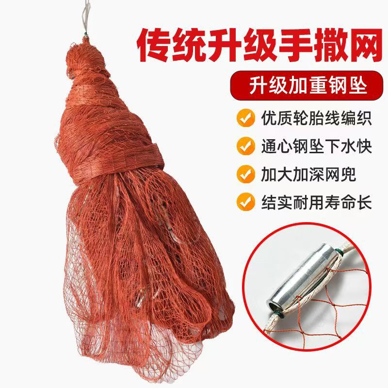 加粗鱼网撒网抛网尼龙轮胎鱼线