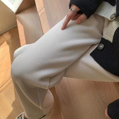 休裤子新男款春秋季美2025款式潮百搭垂感阔腿裤男23-K04士宽松直