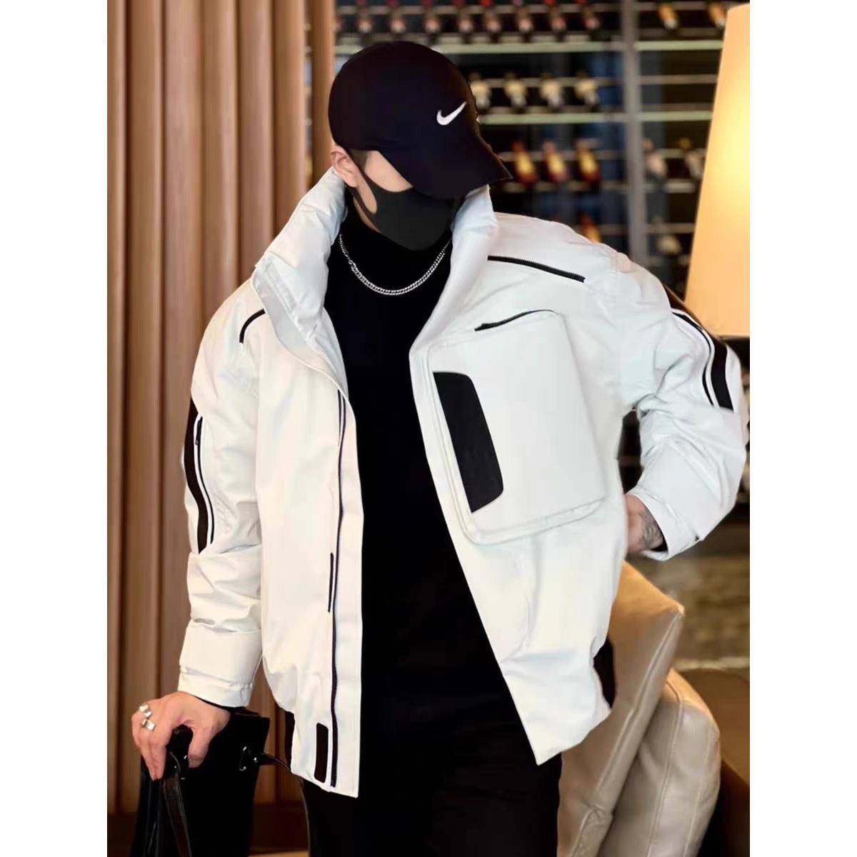 潮牌男士休闲个性百搭宽松冬季新款保暖棉服工装款防风棉衣外套男