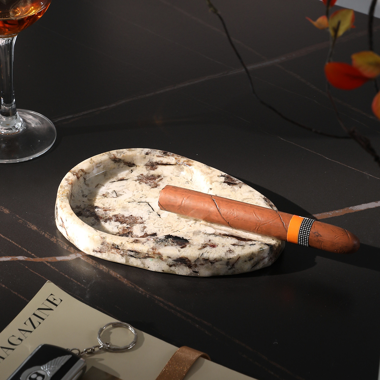 高希霸茄龙雪茄烟灰缸大理石专用个性高级感家用客厅办公室雪茄缸