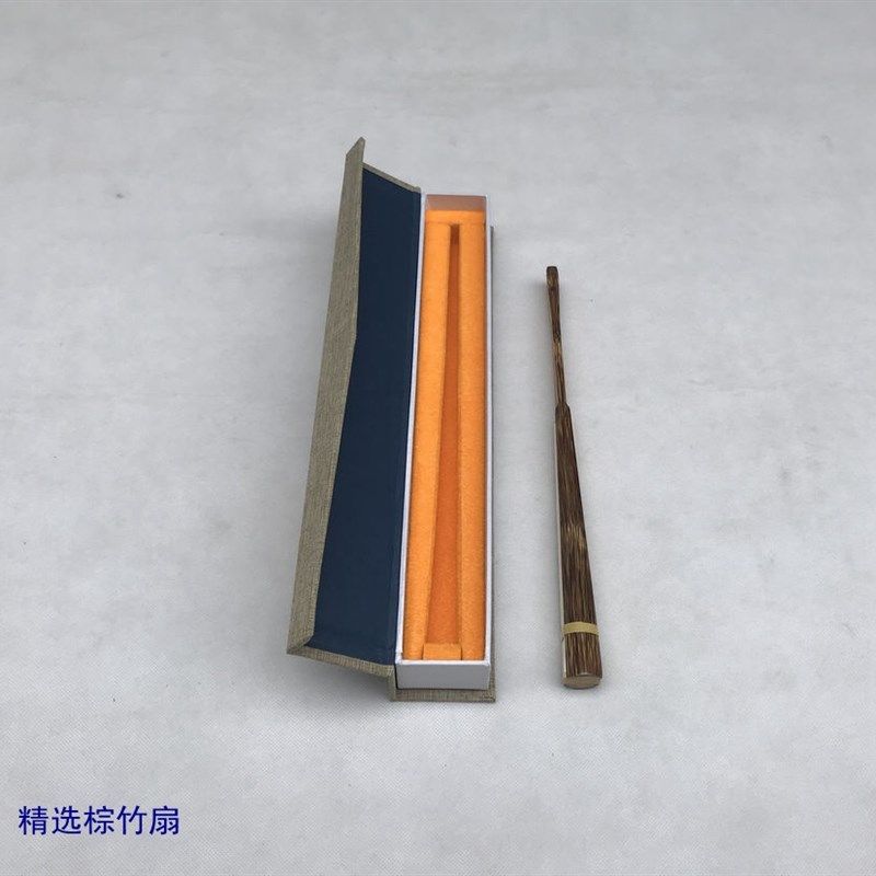 宣纸工艺品 桃丝竹宣纸折扇子【x 棕竹扇 】熟宣9.5寸 高品质