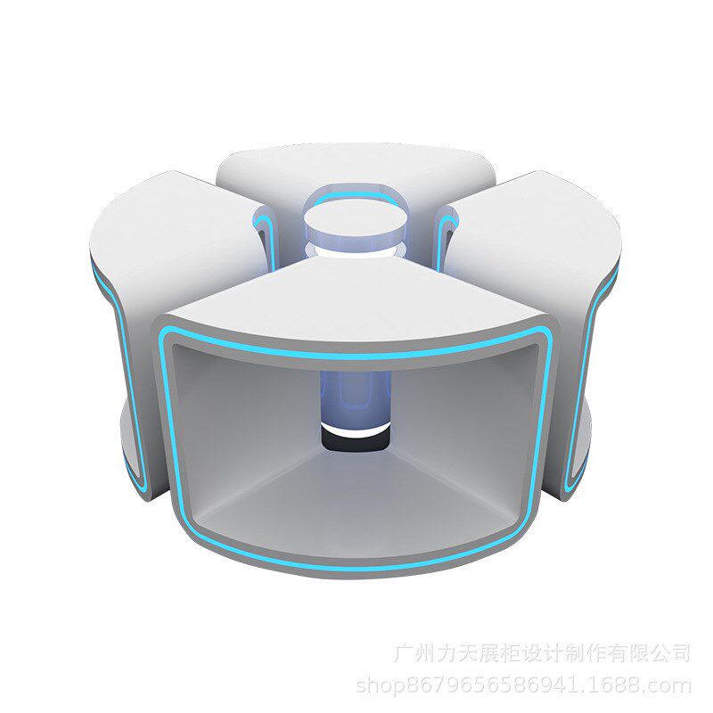 异形烤漆中岛展示台n公司展厅科技创意发光展示体验桌展厅展示柜