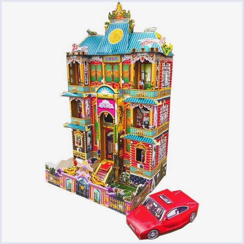 祭祀用品冥房纸扎品阴间别墅楼房洋房清明冬至周年做X七烧纸免组