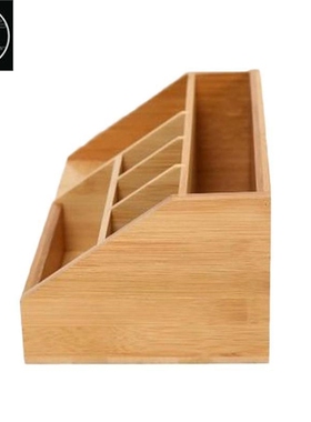 1Pc aDesktop Storage Box Bamboo Stationery Organiser Office