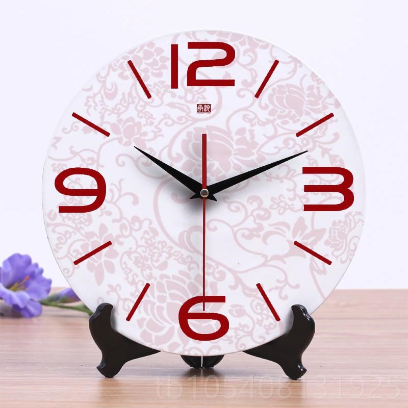 承沁陶瓷c时客厅卧室摆音设台钟钟钟挂钟座两用静台式石英钟表