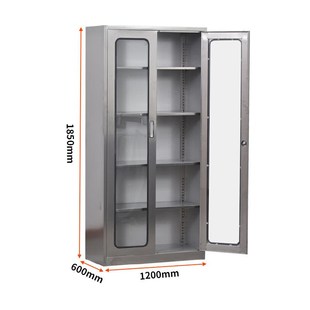 万尊不锈钢通玻柜储物柜1200I 1850mm 600