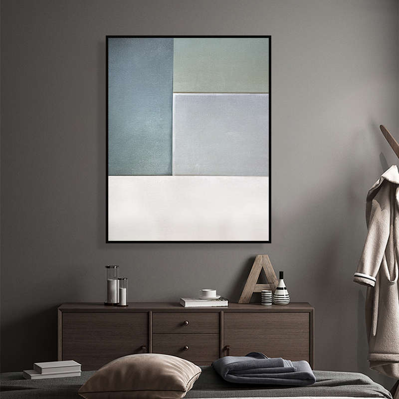 后现代极简 抽象油画o客厅大幅色块装饰画玄关过道走廊办公室 挂