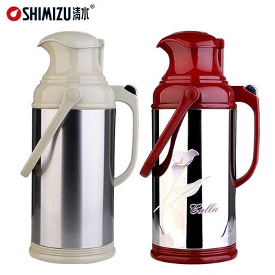 清水3262不锈钢玻璃内胆家用保温壶热水瓶暖瓶S大容量暖壶开水瓶