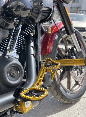 黑三Black3哈雷路威StT改装DS竞技护杠街霸路威S前护杠一字杠红金