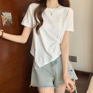 Kink Short Womens Sense Summe shirt Niche Design sleeFved