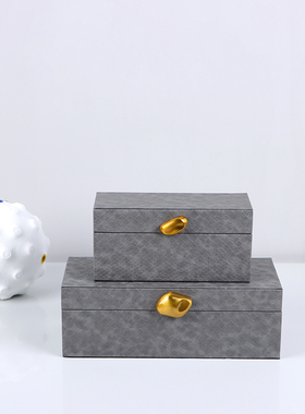 新中式样板房f收纳盒现代盒子摆件衣帽间卧室桌面装饰品珠宝首饰
