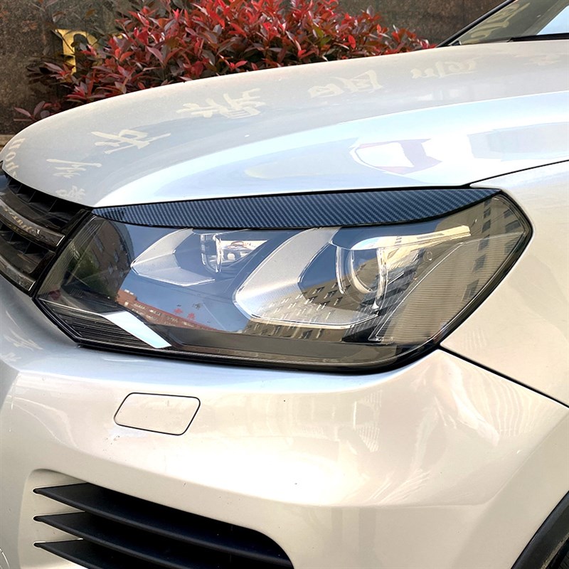 适用大众途锐 Tokuareg 2010-2018前大灯灯眉车贴外饰改装