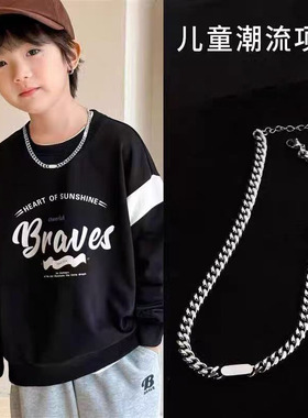 男童街舞潮酷儿童古巴项链