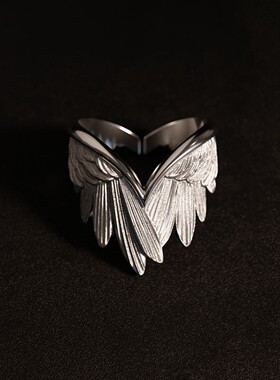 创意天使翅膀戒指男女食指戒个性