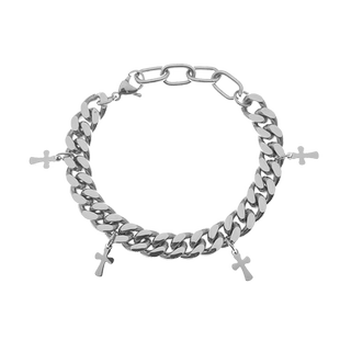 十字架钛钢古巴男款手链女百搭小众设计高级感嘻哈街头百搭手饰品