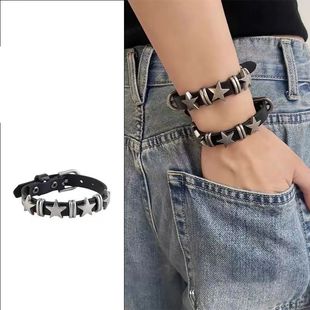 复古星星皮带手链男女同款y2k亚文化朋克金属小众设计手环饰品