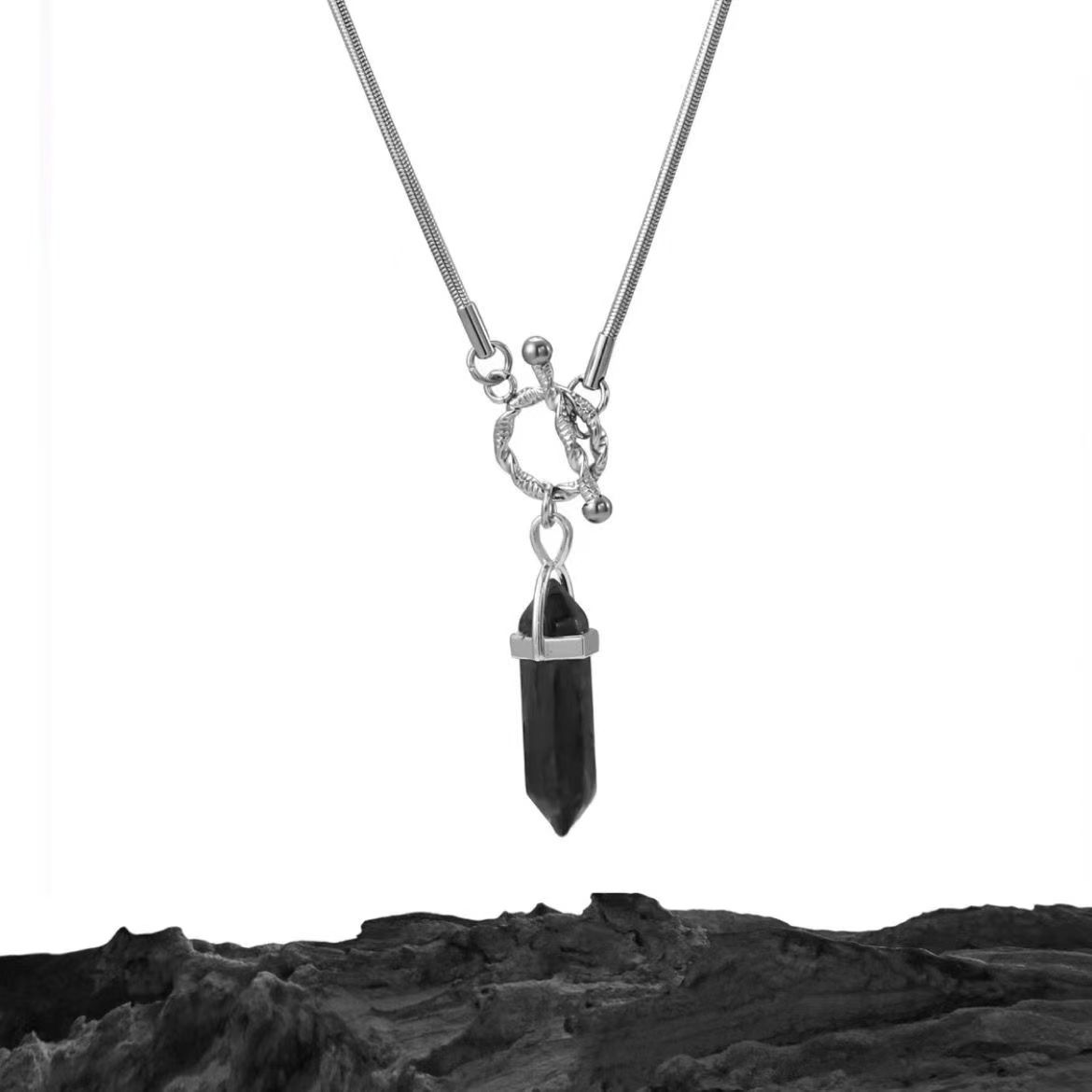 六岩柱美拉德风吊坠项链男潮百搭