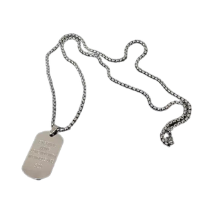 钛钢吊坠项链长款狗牌军牌毛衣链潮小众设计男士款卫衣链饰品男生