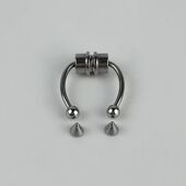 不打孔假鼻环钛钢欧美朋克辣妹无洞磁吸鼻中隔环鼻钉个性 免穿孔潮