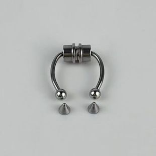 不打孔假鼻环钛钢欧美朋克辣妹无洞磁吸鼻中隔环鼻钉个性免穿孔潮