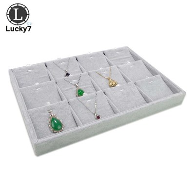 Newest Gray Velvet Jewelry Display TrayK Jewellery Box Neckl