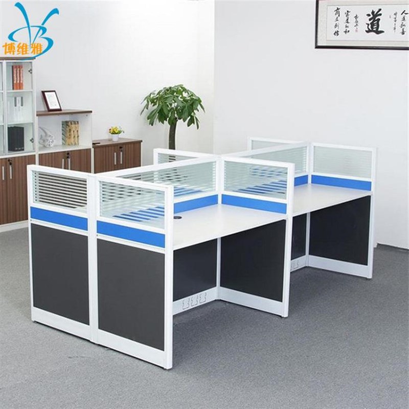 办公具直面员工办家公桌BWY-1y000桌直条电脑简约时尚屏风隔台断