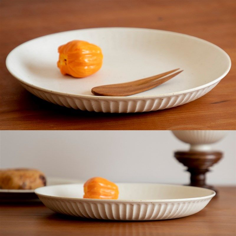 三宅家食器 独家自制经典奶油白圆形素白平盘  哑U光西餐盘沙拉盘,餐饮具,盘,淘宝优惠券,粉丝福利购,淘宝优惠卷