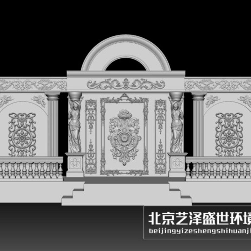 极速婚庆门头f泡沫雕塑3D模型图STL格式婚礼道具背景墙泡沫雕刻机