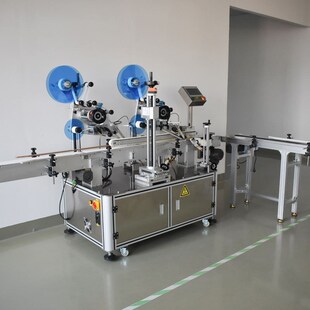 全自动双标头转角贴标机药盒方盒封口标贴标O机纸盒对角自动封口