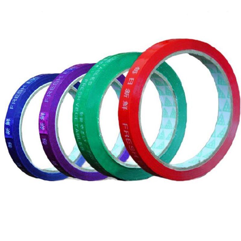 果彩色胶条蔬菜扎捆胶带商v场超市活动加K长生鲜新鲜胶纸白菜胶布