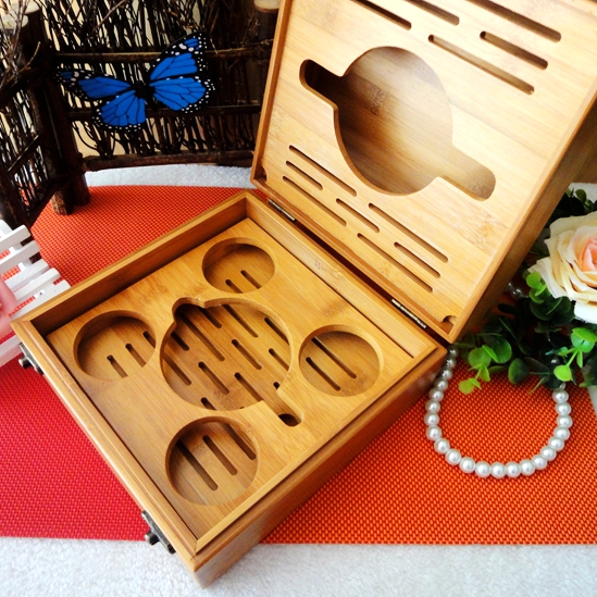 竹盒旅行紫d砂茶具 便携式普洱茶具 套装功夫茶具 竹盒  五孔