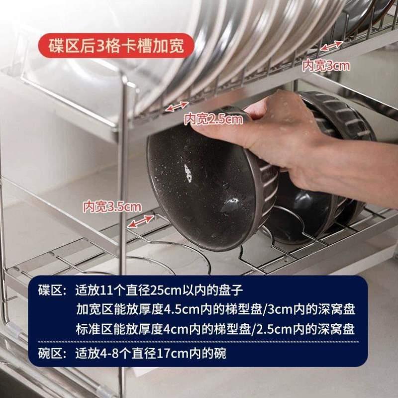收纳架架碗碟御仕家304台面厨房不锈钢置物架沥水收纳盒碗筷碗盘