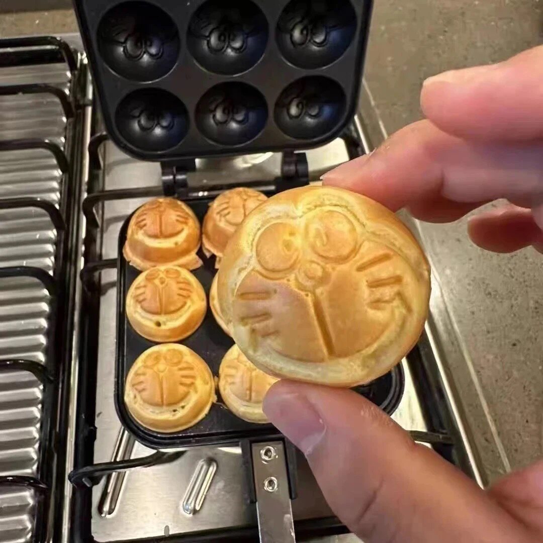 网红新款kitty猫日式同款双面卡通可爱松饼饼干烘培模具锅丸子锅