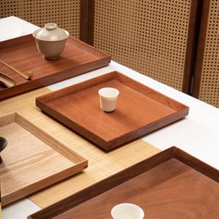 胡桃木托盘家用茶点盘茶奉茶盘茶杯餐厅咖啡收纳盘实木餐盘大 日式