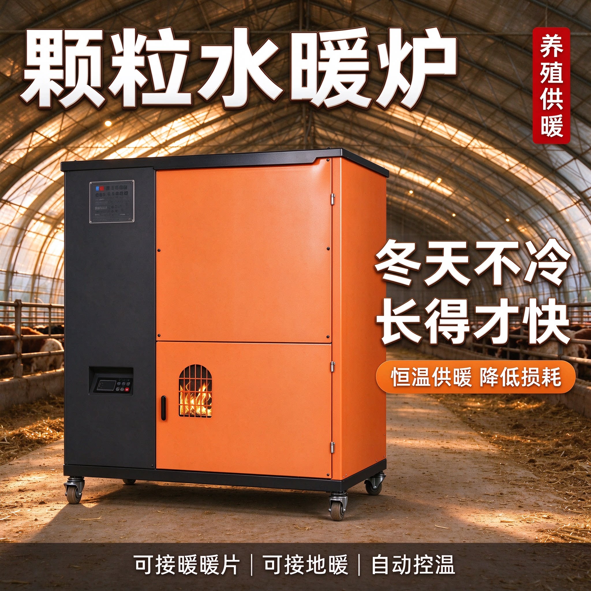 新款生物质颗粒水循环取暖炉全自动地暖采暖锅炉家用锅炉供暖设备