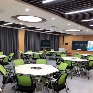 现货速发团体录播教室六s角桌梯形六边形团体辅导阅览学生美术智