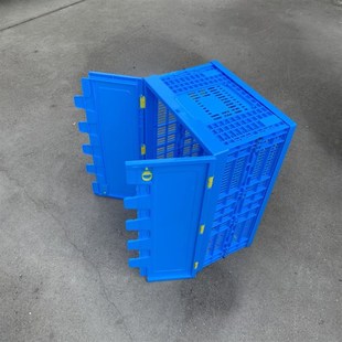 230mm 400 带盖塑料折叠筐 镂空o长方形蔬菜水果转运框600