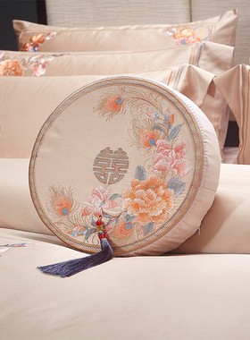 婚庆抱枕刺绣绣花抱枕红色礼物婚礼E礼F品配件早生贵子结婚床上用