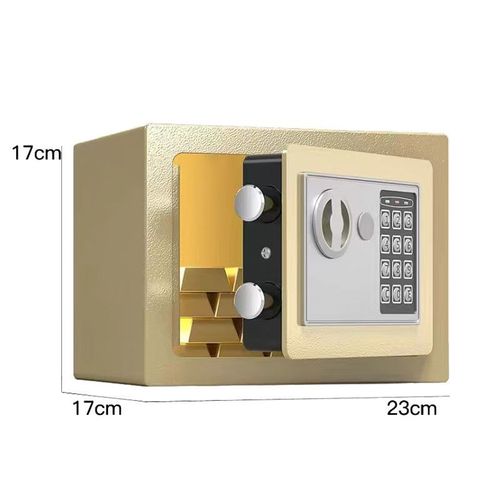 焊斧保险箱家用防盗不锈钢机械密码锁保险柜儿童R存钱箱投币式固