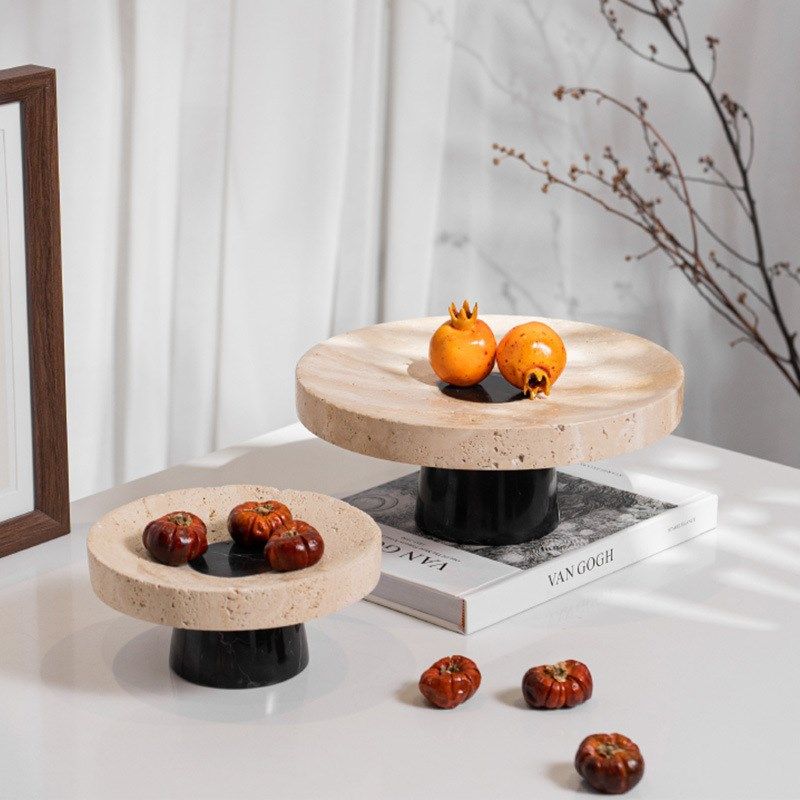 侘寂风复古新中式大理石果盘果篓样E板间售楼部酒柜装饰品托盘摆,家居饰品,果盘/果篓,淘宝优惠券,粉丝福利购,淘宝优惠卷