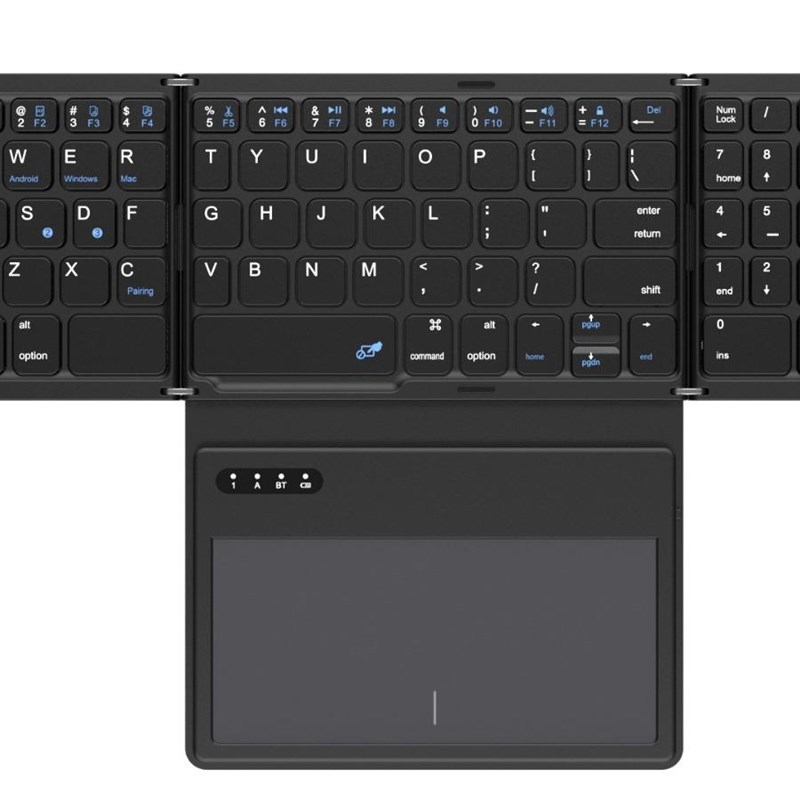 B055超薄无线键盘四折叠带大触C摸板蓝牙键盘平板电脑静音迷你键