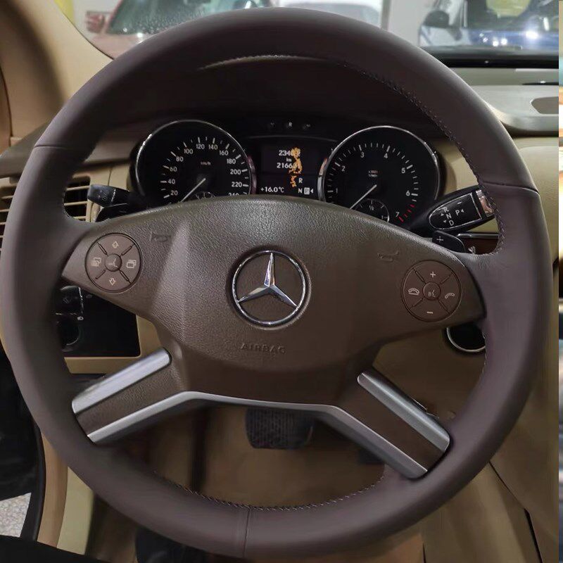 奔驰r300r320r350GL450ML350手缝方向盘把R套桃木碳纤维定制把套