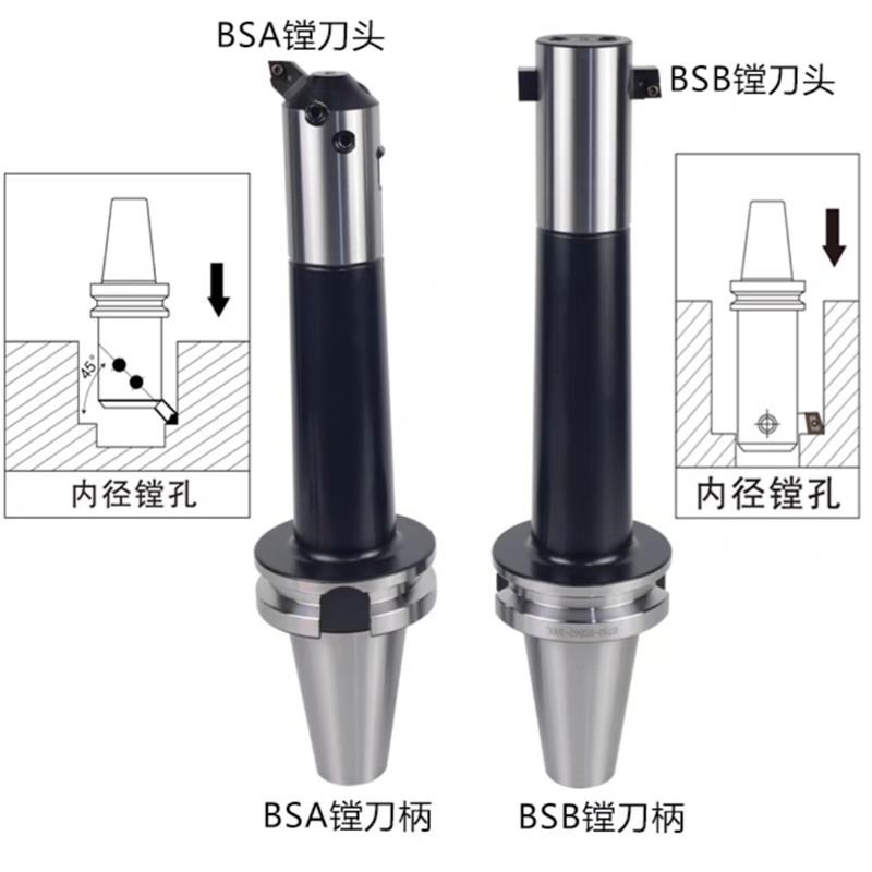 BT50-BSB  BSAr粗镗刀柄镗刀杆通孔90度肓孔45度镗孔可调抗震刀杆