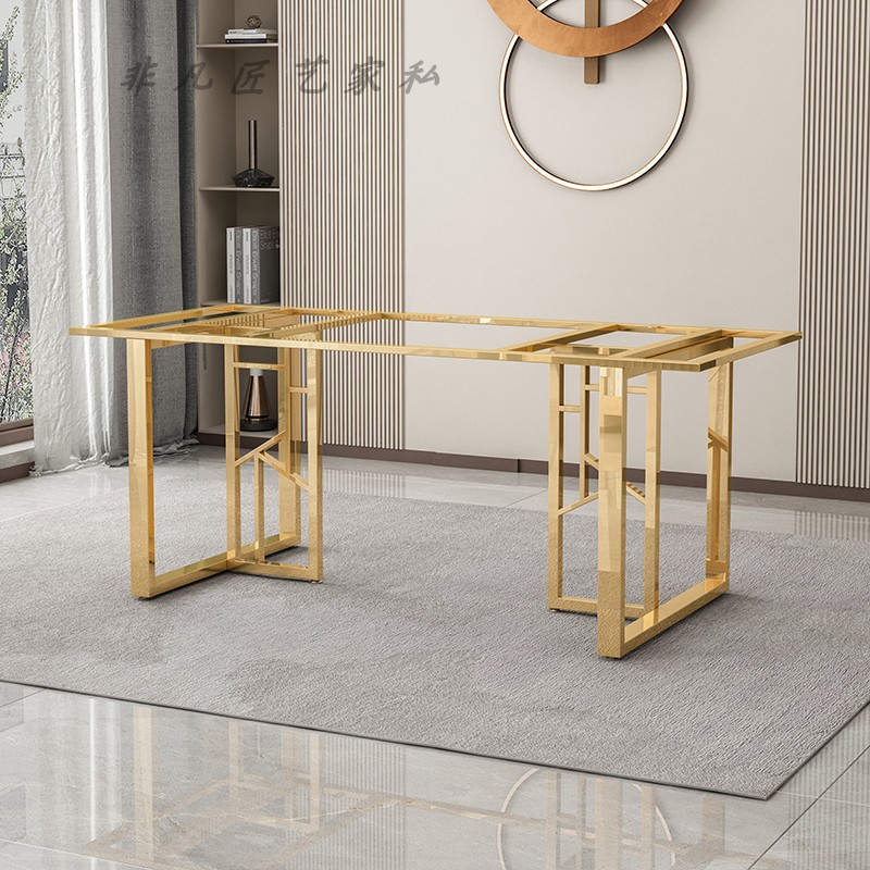 定制铁艺岩板金属l茶几桌腿支w架餐桌脚桌子腿办公桌桌脚桌架不锈